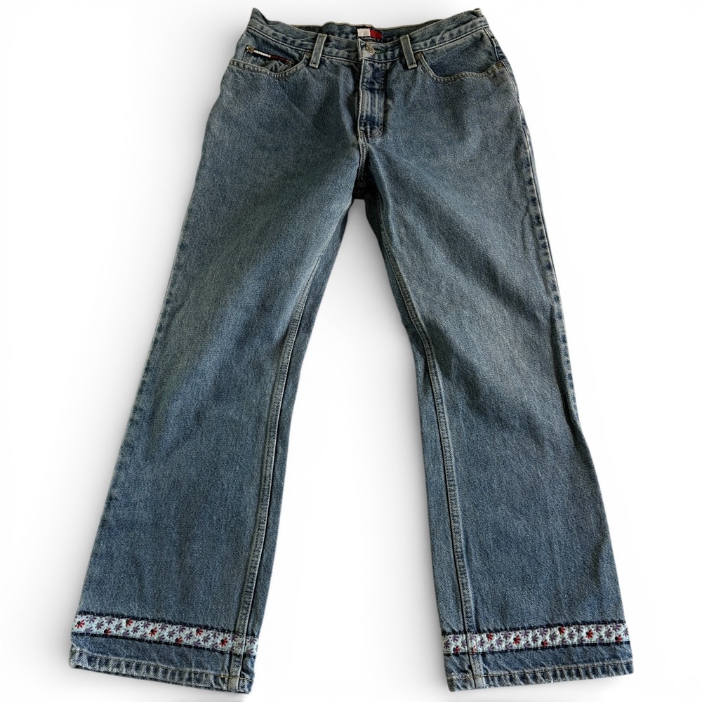 Vintage Tommy Hilfiger Bootcut‎ Jeans Womens 7 Light Blue Denim Stretch Travel